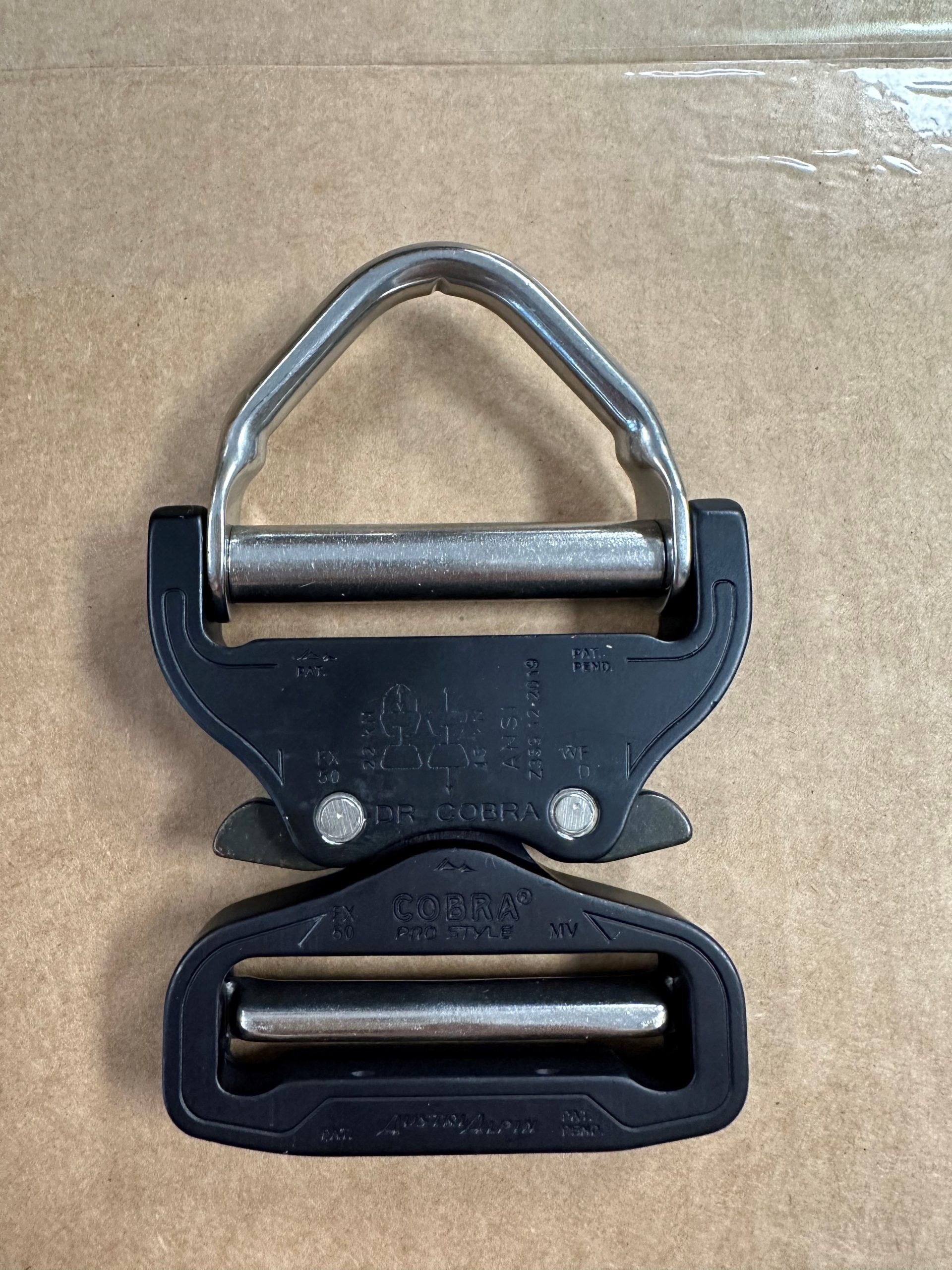 Aluminum Buckle COBRA® PRO STYLE with D-ring 25 - 50 mm